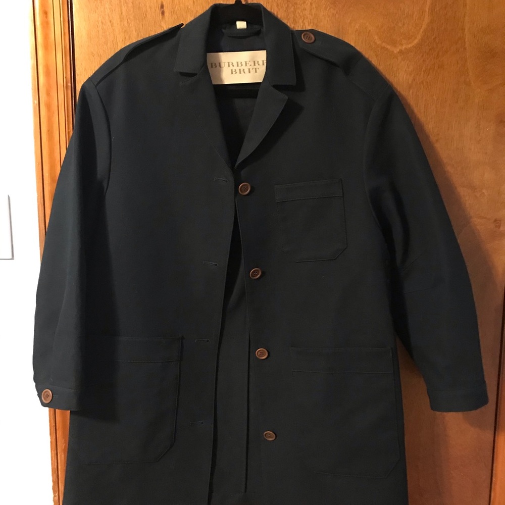 Burberry blue trench coat 3/4 sleeves